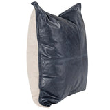 SLD Leather Pillow, Nightfall Blue-Accessories-High Fashion Home