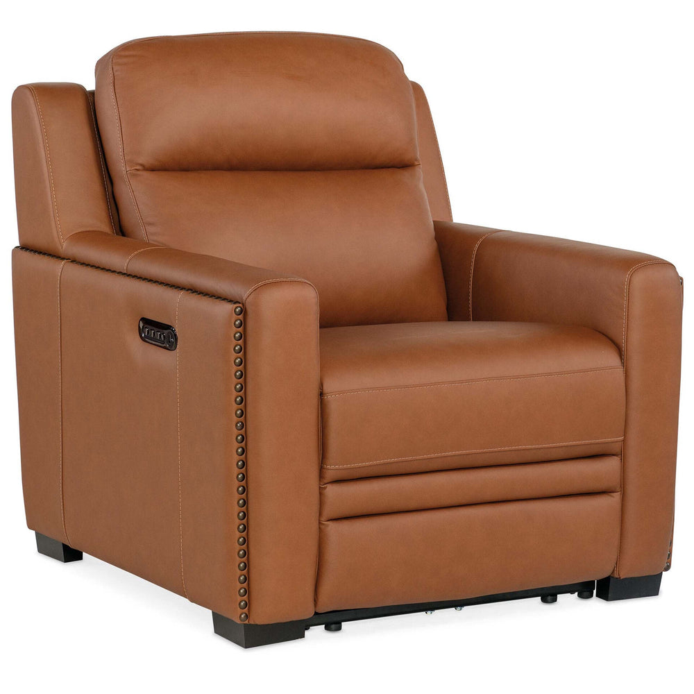 McKinley Leather Power Recliner, Candid Spice