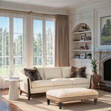 Sophia Leather Sofa, Aline Stonewash-Furniture - Sofas-High Fashion Home