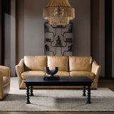 Fairfax Leather Sofa, Dark Blond-Furniture - Sofas-High Fashion Home