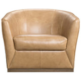 Fairfax Leather Swivel Chair, Dark Blond-Furniture - Chairs-High Fashion Home