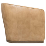 Fairfax Leather Swivel Chair, Dark Blond-Furniture - Chairs-High Fashion Home