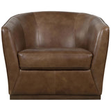 Fairfax Leather Swivel Chair, Hazlenut-Furniture - Chairs-High Fashion Home