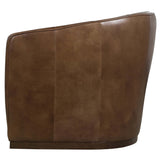 Fairfax Leather Swivel Chair, Hazlenut-Furniture - Chairs-High Fashion Home