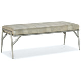 Louis Leather Bench, Pearly Gator-Furniture - Benches-High Fashion Home