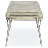 Louis Leather Bench, Pearly Gator-Furniture - Benches-High Fashion Home