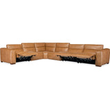 Fresco 6 Seat Power Leather Sectional, Zen Caramel-Furniture - Sofas-High Fashion Home