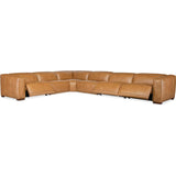 Fresco 6 Seat Power Leather Sectional, Zen Caramel-Furniture - Sofas-High Fashion Home