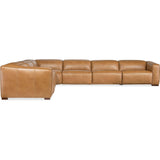 Fresco 6 Seat Power Leather Sectional, Zen Caramel-Furniture - Sofas-High Fashion Home
