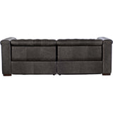 Savion Power Motion Leather Sofa, Bellagio Gravel-Sofas-High Fashion Home