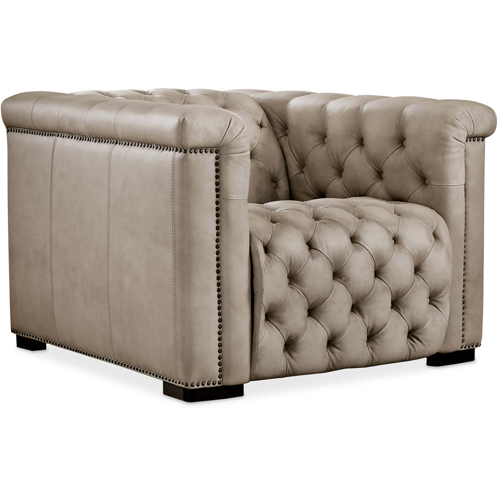 Savion Power Motion Leather Chair, Giovanni Taupe-Furniture - Chair-High Fashion Home