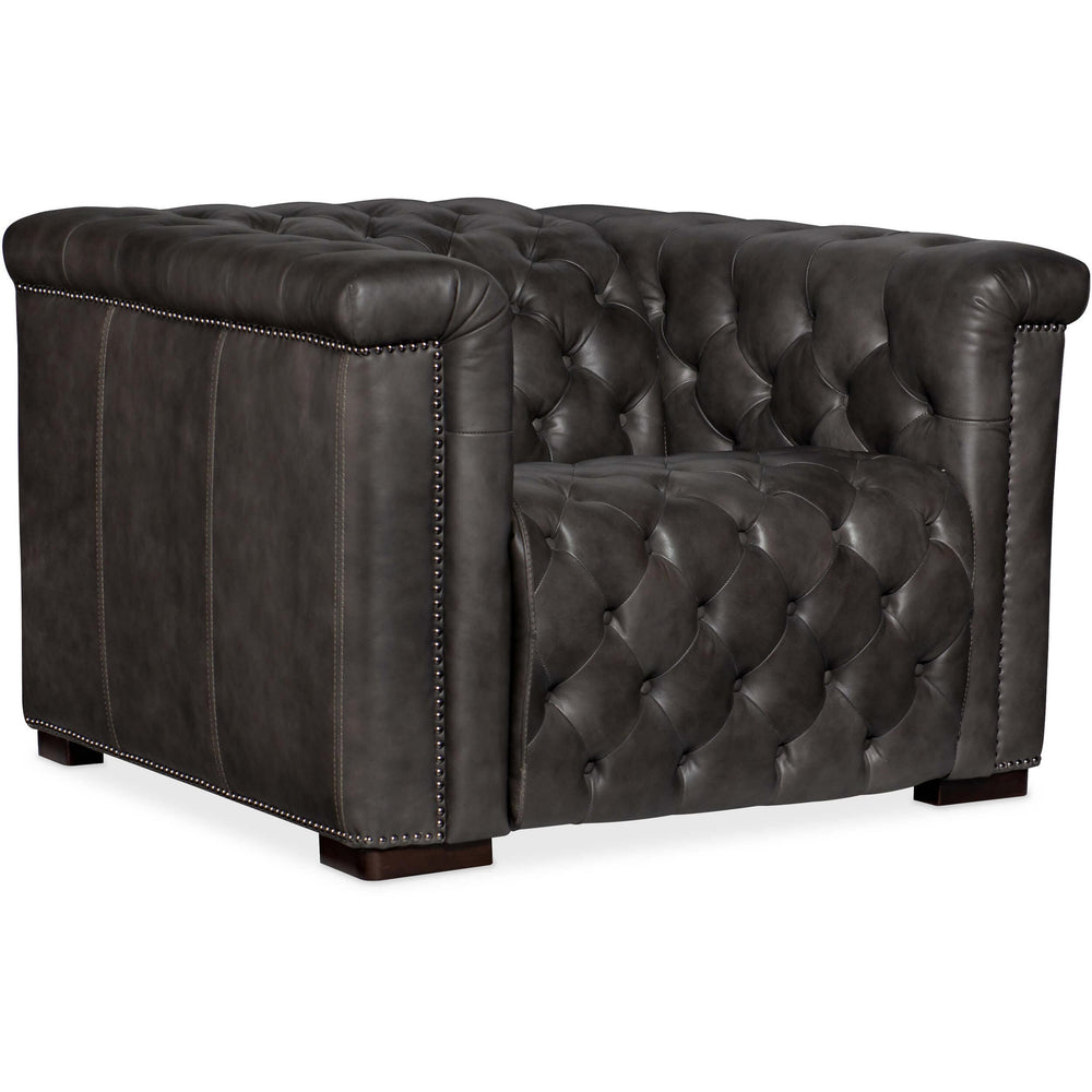 Savion Power Motion Leather Chair, Bellagio Gravel-Furniture - Chair-High Fashion Home