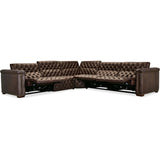 Savion Power Motion Leather Sectional, West Saddlewood