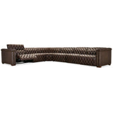 Savion Leather Deux 6 Seat Sectional w/ Three Power Recliners, West Saddlewood-Furniture - Sofas-High Fashion Home
