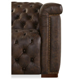 Savion Leather Deux 6 Seat Sectional w/ Three Power Recliners, West Saddlewood-Furniture - Sofas-High Fashion Home