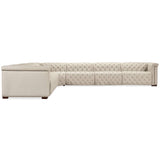 Savion Leather Deux 6 Seat Sectional w/ Three Power Recliners, Aries Beach-Furniture - Sofas-High Fashion Home