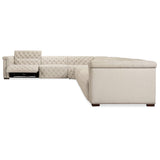 Savion Leather Deux 6 Seat Sectional w/ Three Power Recliners, Aries Beach-Furniture - Sofas-High Fashion Home