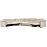 Savion Leather Deux 6 Seat Sectional w/ Three Power Recliners, Aries Beach-Furniture - Sofas-High Fashion Home