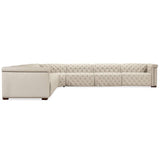 Savion Leather Deux 6 Seat Sectional w/ Four Power Recliners, Aries Beach-Furniture - Sofas-High Fashion Home