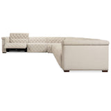 Savion Leather Deux 6 Seat Sectional w/ Four Power Recliners, Aries Beach-Furniture - Sofas-High Fashion Home
