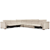 Savion Leather Deux 6 Seat Sectional w/ Four Power Recliners, Aries Beach-Furniture - Sofas-High Fashion Home