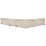 Savion Leather Deux 6 Seat Sectional w/ Four Power Recliners, Aries Beach-Furniture - Sofas-High Fashion Home