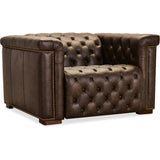 Savion Power Motion Leather Chair, West Saddlewood-Furniture - Chair-High Fashion Home