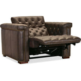 Savion Power Motion Leather Chair, West Saddlewood-Furniture - Chair-High Fashion Home