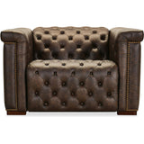 Savion Power Motion Leather Chair, West Saddlewood-Furniture - Chair-High Fashion Home