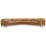 Jericho Leather 5-Piece Power Reclining Sectional, Brown