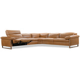 Jericho Leather 5-Piece Power Reclining Sectional, Brown