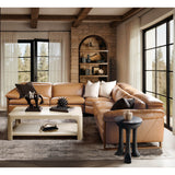 Jericho Leather 5-Piece Power Reclining Sectional, Brown