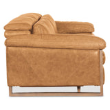 Jericho Leather Power Sofa, Dallas Toffee-Furniture - Sofas-High Fashion Home