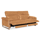 Jericho Leather Power Sofa, Dallas Toffee-Furniture - Sofas-High Fashion Home