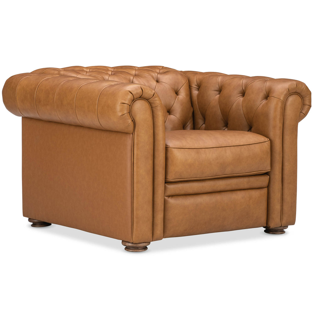 Glover Leather Power Recliner, Dorn Caramel
