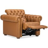 Glover Leather Power Recliner, Dorn Caramel