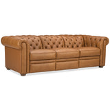 Glover Leather Power Reclining Sofa, Dorn Caramel