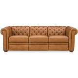 Glover Leather Power Reclining Sofa, Dorn Caramel