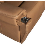 Lyra Zero Gravity Power Leather Loveseat, Sahara Sandalwood-Furniture - Sofas-High Fashion Home