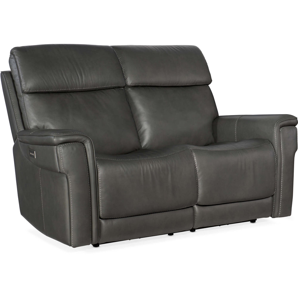 Lyra Zero Gravity Leather Power Loveseat, Sahara Dorian Gray-Furniture - Sofas-High Fashion Home