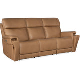 Lyra Zero Gravity Power Leather Sofa, Sahara Sandalwood-Sofas-High Fashion Home