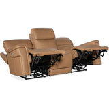 Lyra Zero Gravity Power Leather Sofa, Sahara Sandalwood-Sofas-High Fashion Home