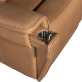Lyra Zero Gravity Power Leather Sofa, Sahara Sandalwood-Sofas-High Fashion Home
