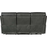 Lyra Zero Gravity Power Leather Sofa, Sahara Dorian Gray-Sofas-High Fashion Home