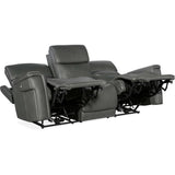 Lyra Zero Gravity Power Leather Sofa, Sahara Dorian Gray-Sofas-High Fashion Home
