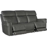 Lyra Zero Gravity Power Leather Sofa, Sahara Dorian Gray-Sofas-High Fashion Home
