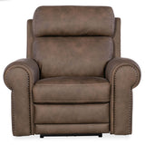 Duncan Leather Power Recliner, Kalahari Bark-Furniture - Chairs-High Fashion Home