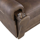 Duncan Leather Power Loveseat, Kalahari Bark-Furniture - Sofas-High Fashion Home