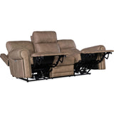 Duncan Leather Power Sofa, Kalahari Camel-Furniture - Sofas-High Fashion Home