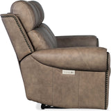 Duncan Leather Power Sofa, Kalahari Camel-Furniture - Sofas-High Fashion Home